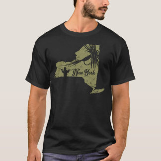  viskaart NY Fly Fishing New York T-shirt