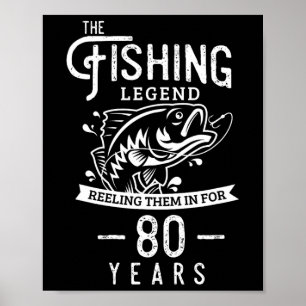 Vislegendes 80 jaar verjaardagscadeau voor vis poster