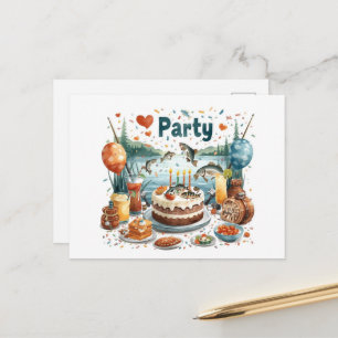 Visliefhebber verjaardagsfeest uitnodiging