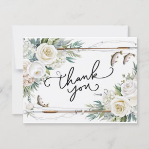 Visliefhebbers Bedankt met vissen en bloemen Briefkaart