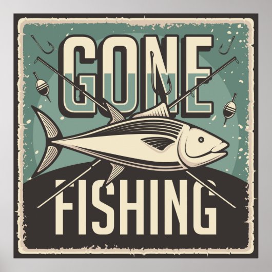  visliefhebbers met een coole retro poster (Voorkant)