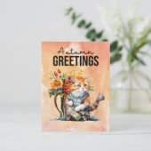 Visliefhebbers voor herfstgroet briefkaart (Staand voorkant)