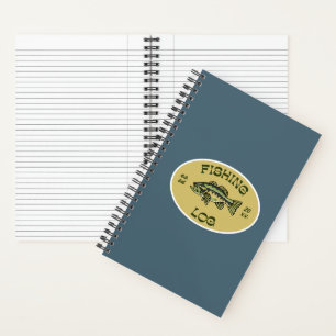 Vislogboek Vintage rijke blauwe, groene, beige c Notitieboek
