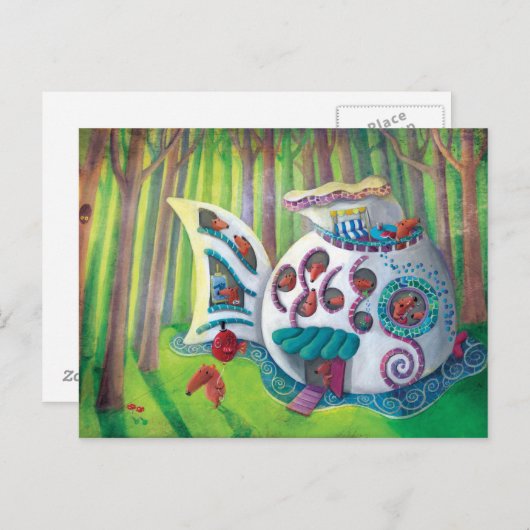 Vismagische schuring in het bos briefkaart (Voorkant / Achterkant)