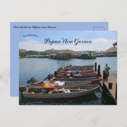 Vismarkt in Papoea-Nieuw-Guinea Briefkaart (Voorkant / Achterkant)