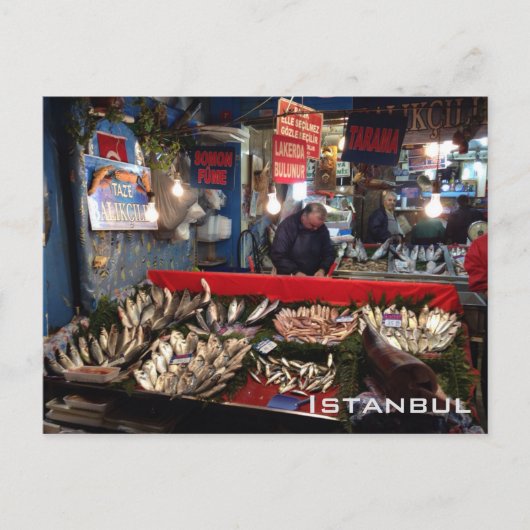 Vismarkt - Istanbul Briefkaart (Voorkant)