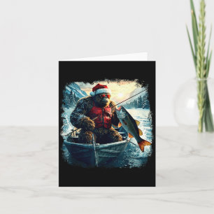 Vismas buiten grappige vis kerstman Bigfoot Kerstm Kaart