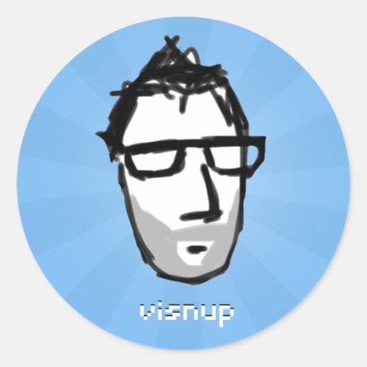 Visnu sticker (blauw) (Voorkant)