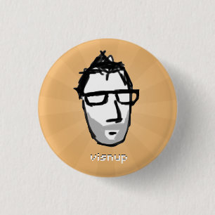 visnup knop (oranje) ronde button 3,2 cm