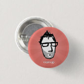 visnup knop (rood) ronde button 3,2 cm (Voorkant /achterkant)