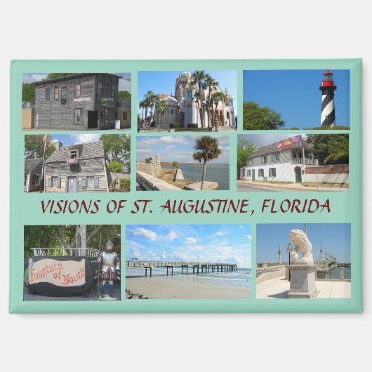 Visons de St Augustine, Floride Magnet (Recto)