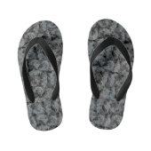 Vispatroon, dubbele kleuren b. Zwart BG Kinder Teenslippers (Voetbed)