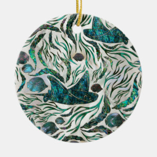 Vispatroon voor gordelrog en tongschenkel Abalone Keramisch Ornament
