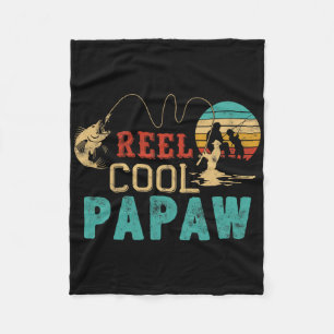 Visrol Cool Papaw Vaderdag Cadeau Visser Fleece Deken