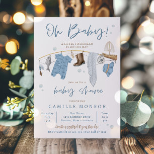 Visrol Opgewonde Jongen Baby Shower Kaart