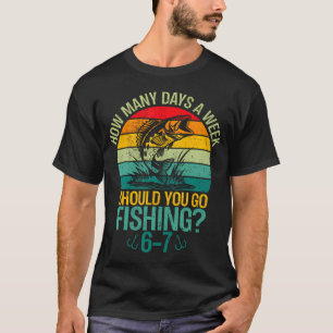 Vissen 6 dagen per week t-shirt