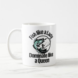 Vissen als een dame, domineren als een koningin.w koffiemok