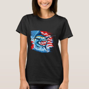 Vissen Amerikaanse Vlag Patriottisch T-shirt