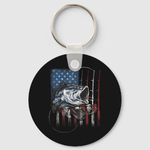 Vissen Amerikaanse Vlag Vintage Usa B Visser Cadea Sleutelhanger