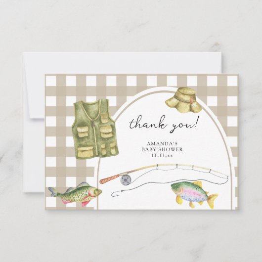 Vissen baby shower Dank u Bedankkaart (Voorkant)