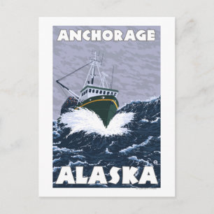 Vissen Boat Scene - Anchorage, Alaska Briefkaart
