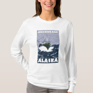 Vissen Boat Scene - Anchorage, Alaska T-shirt