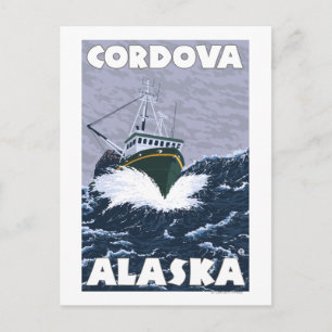Vissen Boat Scene - Cordova, Alaska Briefkaart