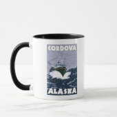 Vissen Boat Scene - Cordova, Alaska Mok (Links)