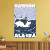 Vissen Boat Scene - Dawson, Alaska Canvas Afdruk (Insitu (Woonkamer))
