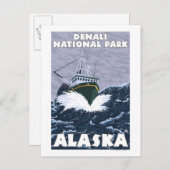 Vissen Boat Scene - Denali Nat'l Park, Alaska Briefkaart (Voorkant / Achterkant)