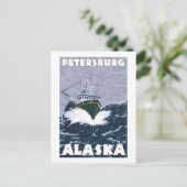 Vissen Boat Scene - Petersburg, Alaska Briefkaart (Staand voorkant)