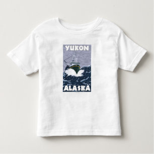 Vissen Boat Scene - Yukon, Alaska Kinder Shirts