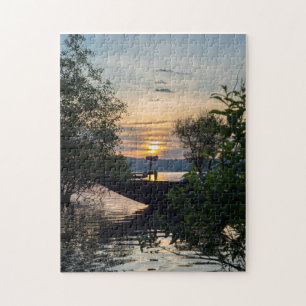 Vissen Boat Sunrise Legpuzzel
