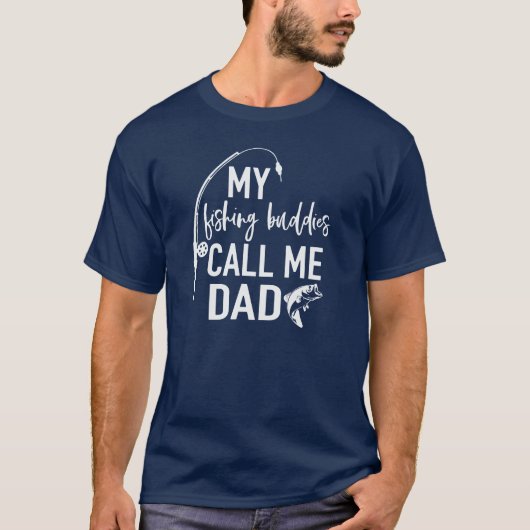 Vissen boeddies noemen me papa t-shirt (Voorkant)