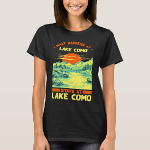Vissen Bootvaren Kamperen Meer Vakantie Lago di Co T-shirt