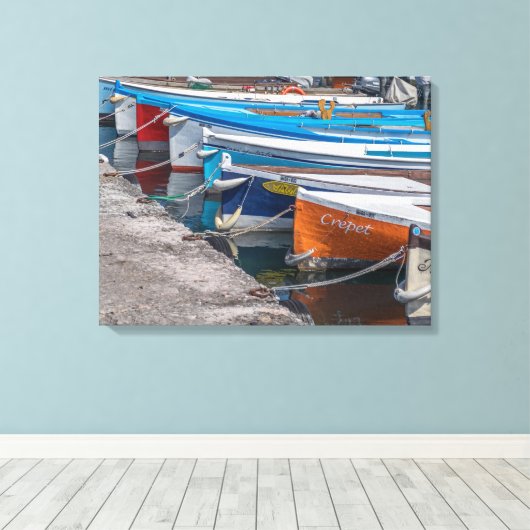 Vissen BOTEN uitzicht canvas print (Insitu (Houten vloer))