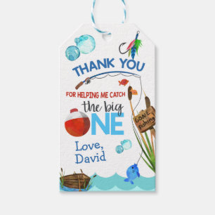 Vissen Boy Birthday Dank je Label Gift Big One Cadeaulabel