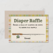 Vissen Boy Diaper Raffle Kaart (Voorkant / Achterkant)