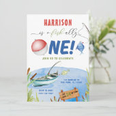 Vissen Boy O-Fish-Ally 1e Verjaardag Kaart (Staand voorkant)