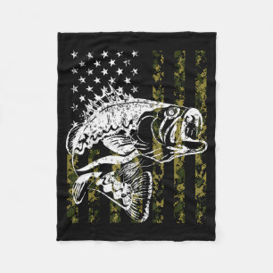 Vissen, Camouflage Amerikaanse Vlag Vis, B Vis Vis Fleece Deken