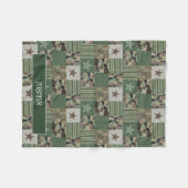 Vissen Camouflage Camo Patchwork Khaki Green Fleece Deken (Voorkant (Horizontaal))