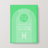 Vissen Custom Verjaardag Zodiac - Modern Design Button (Voorkant)