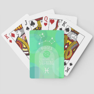 Vissen Custom Verjaardag Zodiac - Modern Design Pokerkaarten