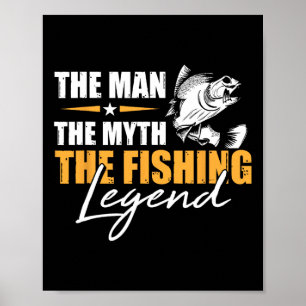 Vissen De Man Mythe Legende Visser Cool Visser Poster