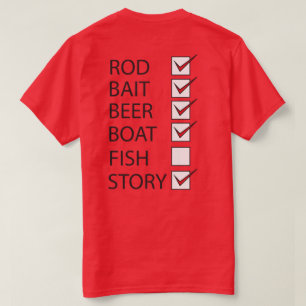 Vissen de Mannen van de Uitchecklist Funny T-shirt