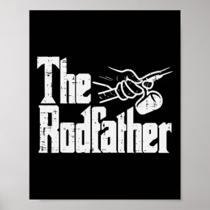Vissen De Rodfather Grappige Parodie Vader Opa Pap Poster
