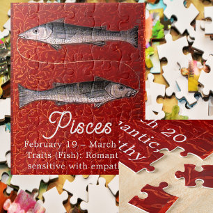 Vissen de vis Zodiac teken Verjaardagsfeest Legpuzzel