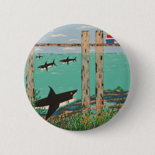 Vissen die vandaag niet bijten. ronde button 5,7 cm