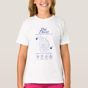 Vissen Dierenriem Dromerige Astrologie Lijnkunst T-shirt