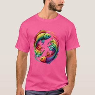 Vissen Dierenriem Teken Regenboog Vissen Dier Ster T-shirt